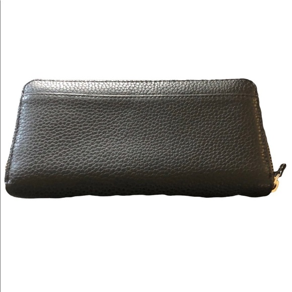 Kate Spade Black Pebble Leather 4 Compartment Wallet Zip Pocket Zip-A-Round - Picture 4 of 7